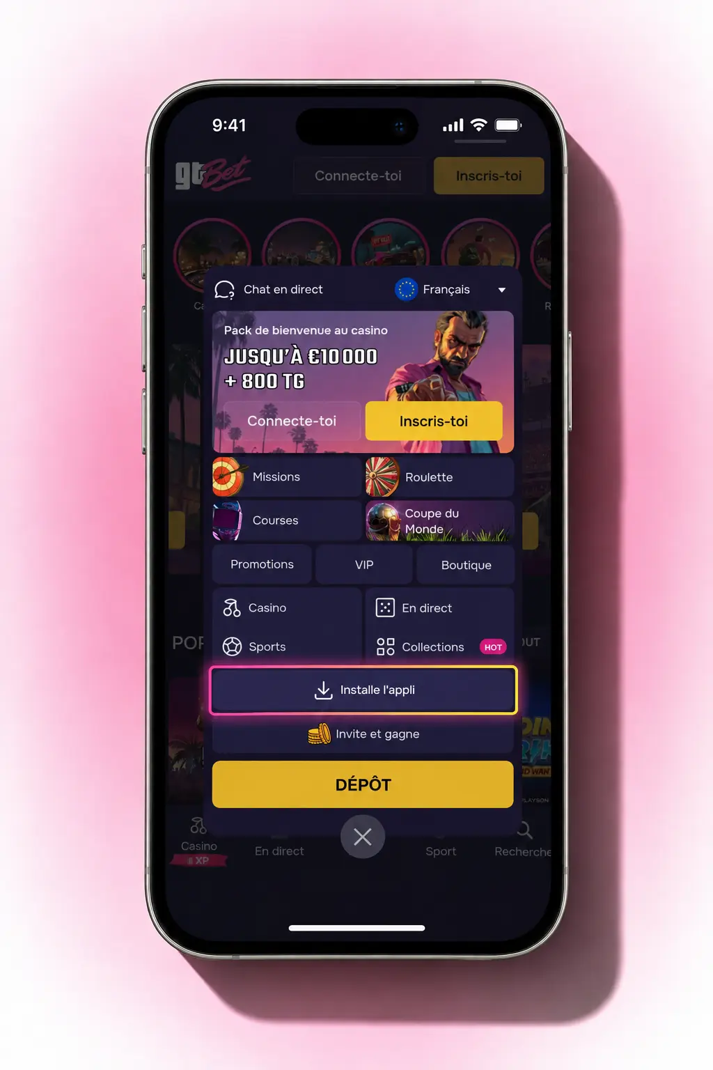 Installation de GTbet Chicken Road sur iOS