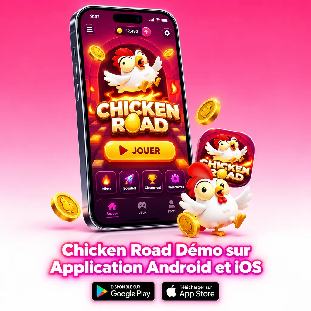 Interface de l'application GTbet pour Chicken Road sur Android et iOS
