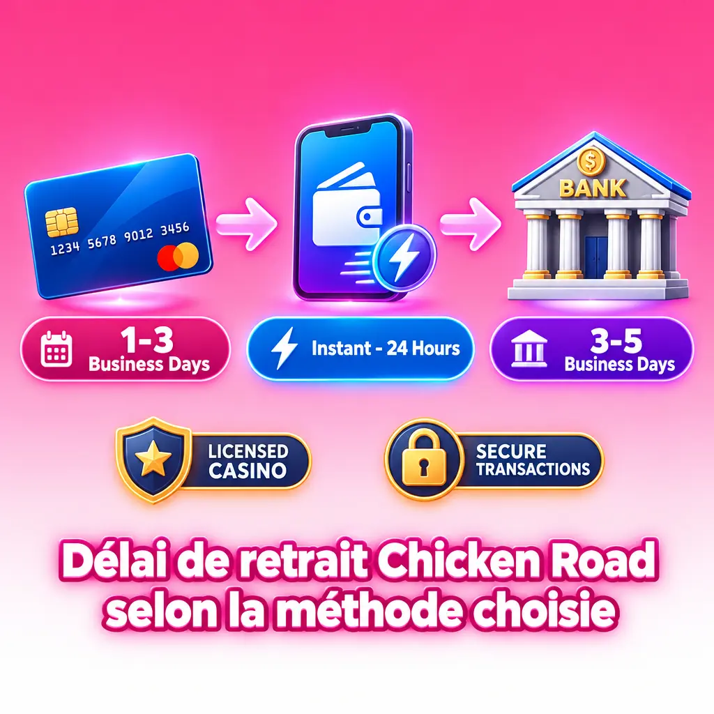 Délai de retrait Chicken Road selon la méthode choisie