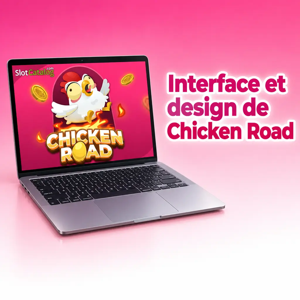 Interface du jeu Chicken Road avec route, poulet et multiplicateur
